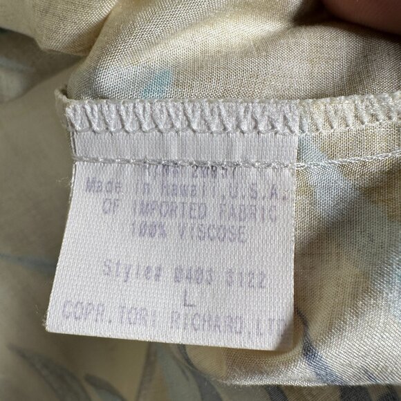 Tori Richard Hawaiian Shirt Men L Tropical Short Sleeve Single Pocket Made in US - Picture 7 of 9